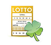 Lotto and four leaf clover graphic